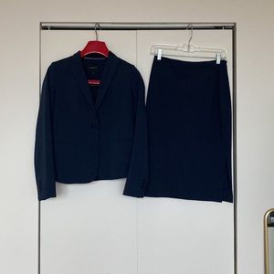 Navy suit with blazer, skirt and pants